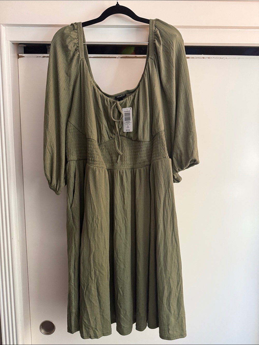 torrid Olive Green Peasant Tunic Dress